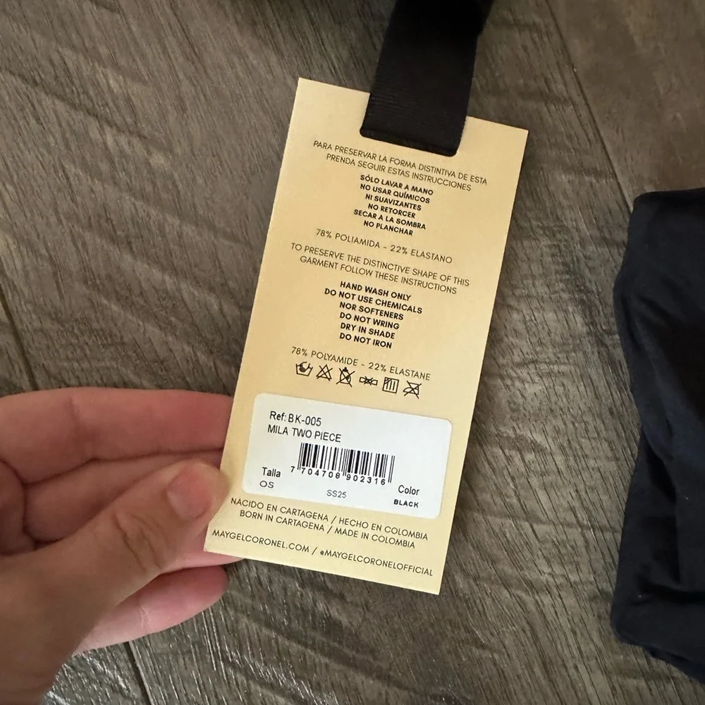 NWT Maygel Coronel Mila Two Piece Black OS
